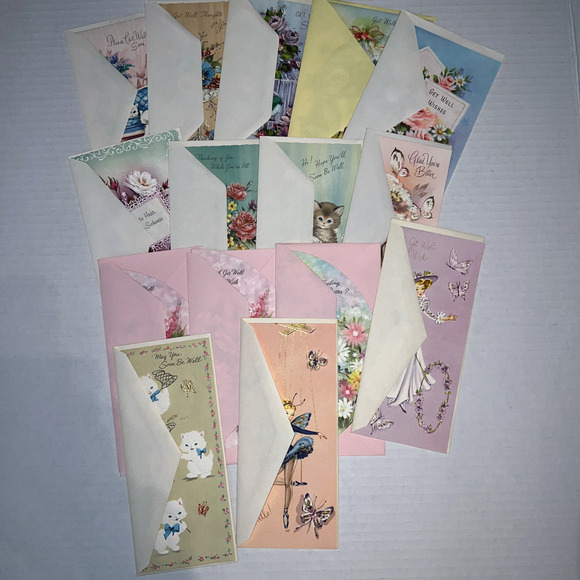 Vintage Boxed Assorted Greeting Cards Get Well Unused - Picture 3 of 5